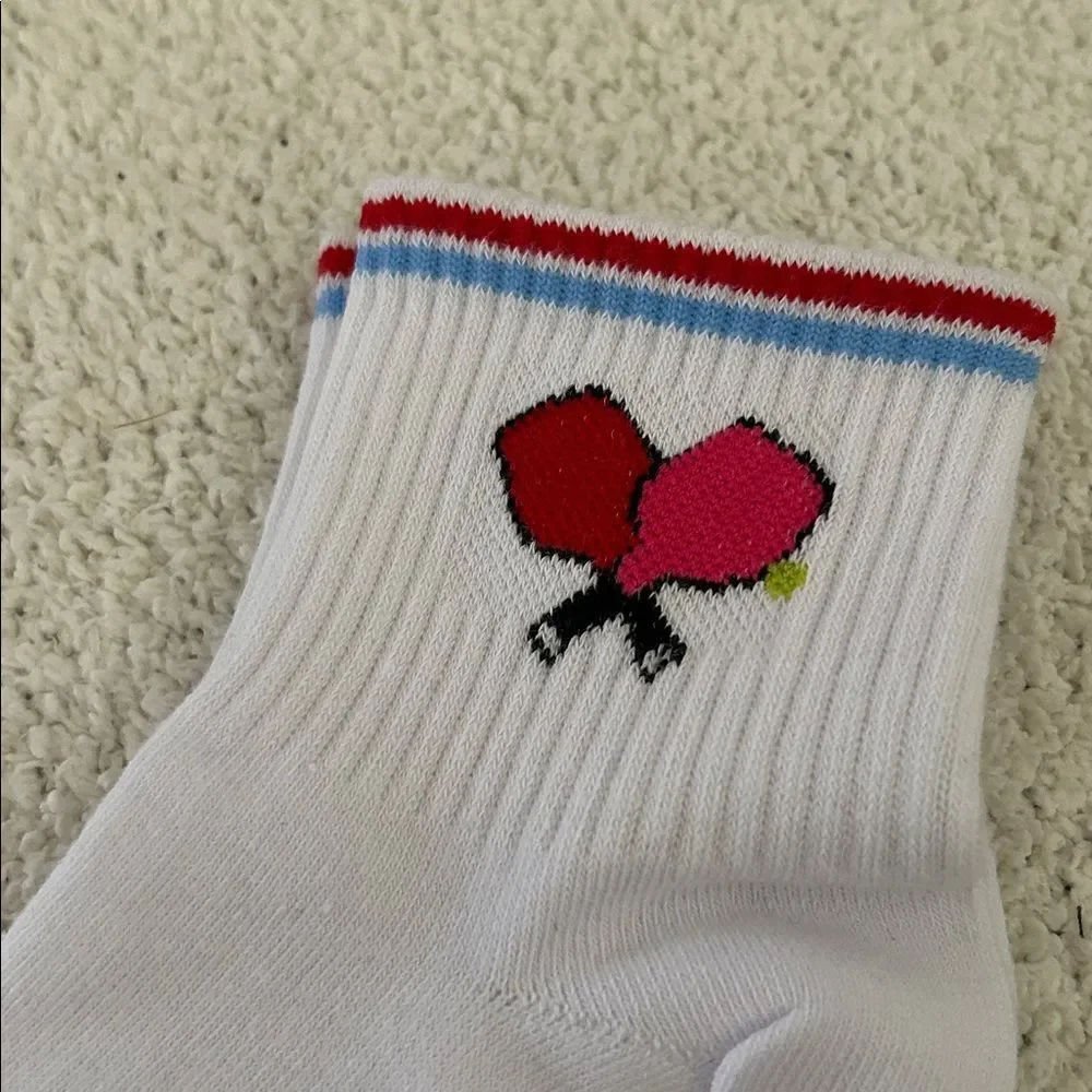 STEMS bundle of TWO crew socks 1)Golf Lettuce Edge 2) pickleball racket socks